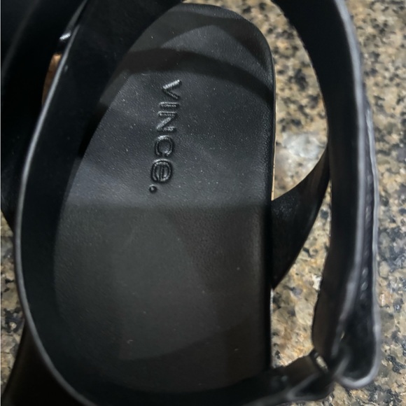 Vince Black Leather Platform Sandals NEW - Picture 7 of 8